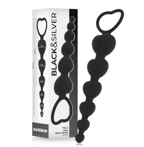 BLACKandSILVER - MILA ANAL CHAIN OF HEARTS 18 CM