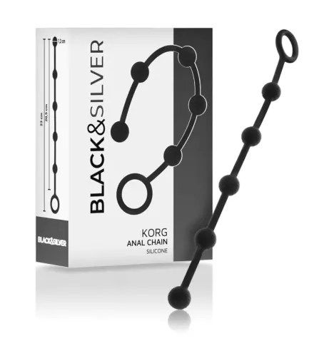 BLACKandSILVER - CHAPELET ANAL KORG SILICONE INITIATION 21 CM