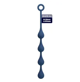 MR PLAY - PERLE ANALI IN SILICONE BLU TAGLIA M 33 CM