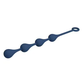 MR PLAY - PERLES ANALES EN SILICONE BLEU, TAILLE M (33 CM)