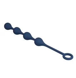 MR PLAY - PERLES ANALES EN SILICONE BLEU, TAILLE M (33 CM)