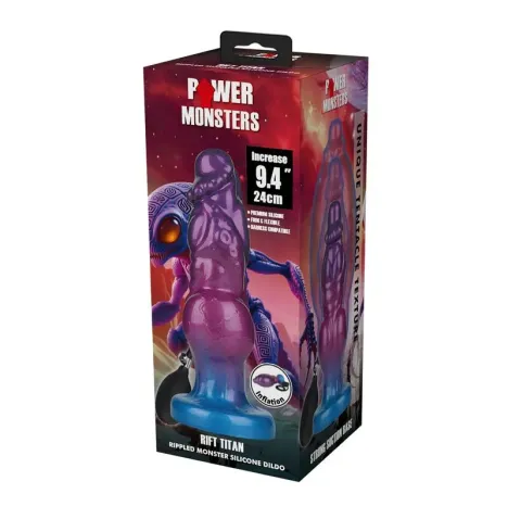 POWER MONSTERS - RIFT TITAN BICOLORE DILDO GONFIABILE IN SILICONE FANTASY 24 CM Ø 5 CM
