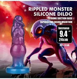 POWER MONSTERS - RIFT TITAN BICOLORE DILDO GONFIABILE IN SILICONE FANTASY 24 CM Ø 5 CM