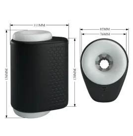 PRETTY LOVE - MASTURBATEUR POUR HOMME DJ GIRL AVEC VIBRATION 5 RÉGLAGES NEGRO