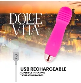 DOLCE VITA - AUFLADBARER VIBRATOR DREI ROSA 7 GESCHWINDIGKEITEN