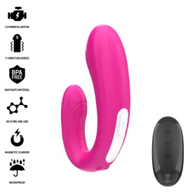 INTENSE - JANET DUAL STIMOLATORE E VIBRATORE A FORMA DI U CON TELECOMANDO ROSA
