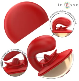 INTENSE - VIBRATEUR and STIMULATEUR MARIAH EN FORME DE U 10 VIBRATIONS ROUGE