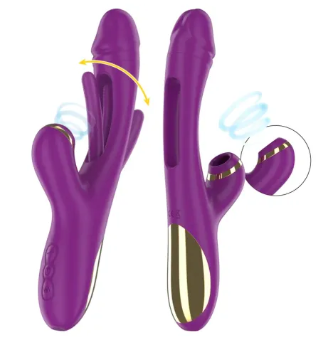 INTENSE - ATENEO VIBRADOR MULTIFUNCIÓN RECARGABLE 7 VIBRACIÓNES CON LENGUA OSCILANTE Y SUCCIONADOR MORADO