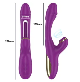 INTENSE - ATENEO VIBRADOR MULTIFUNCIÓN RECARGABLE 7 VIBRACIÓNES CON LENGUA OSCILANTE Y SUCCIONADOR MORADO