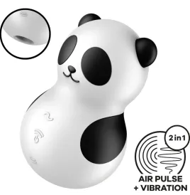 SATISFYER - POCKET PANDA STIMULATOR and VIBRATOR BLACK AND WHITE