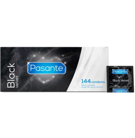 PASANTE - PRÉSERVATIFS EN VELOURS NOIR BOÎTE 144 UNITÉS