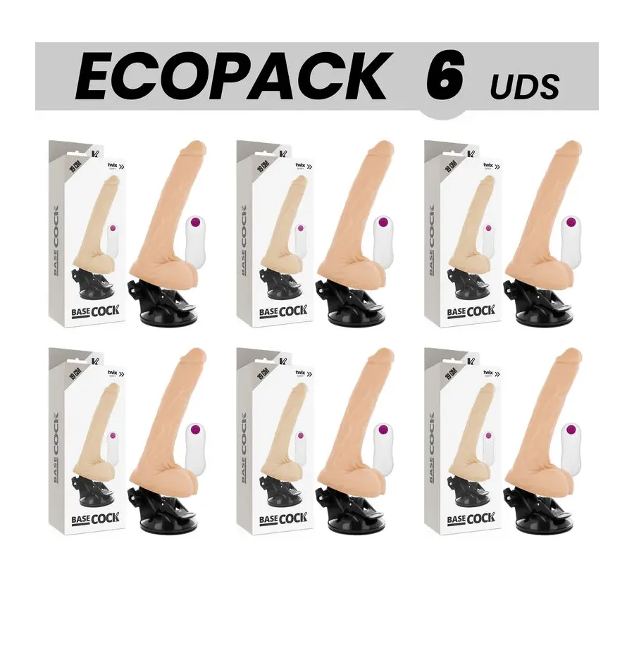 ECOPACK 6 UNITS - BASECOCK REALISTIC VIBRATOR REMOTE CONTROL FLESH 19 CM -O- 4 CM ECOPACK 6 UNITS - BASECOCK REALISTIC VIBRATOR REMOTE CONTROL FLESH 19 CM -O- 4 CM