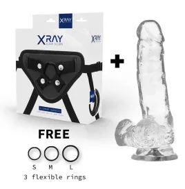 X RAY - HARNESS CLEAR COCK WITH BALLS 18.5 CM -O- 3.8 CM