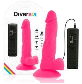 DIVERSIA - DILDO VIBRANT FLEXIBLE ROSE 18 CM -O- 4 CM