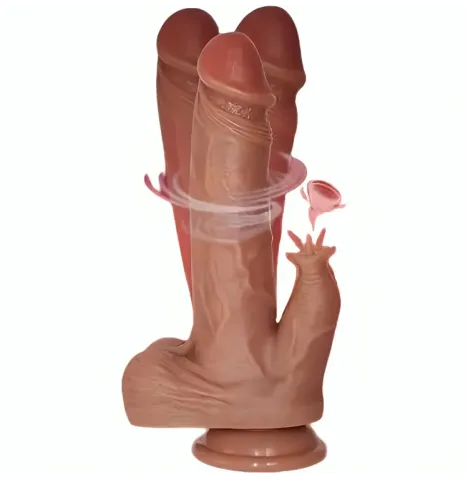 ARMONY - VIBRATORE REALISTICO E DILDO SPINTA CON STIMOLATORE DELLA LINGUA EFFETTO CALORE 22 CM