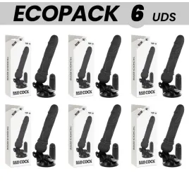 ECOPACK 6 UNIT - BASECOCK VIBRATORE REALISTICO TELECOMANDO NERO 19.5 CM -O- 4 CM
