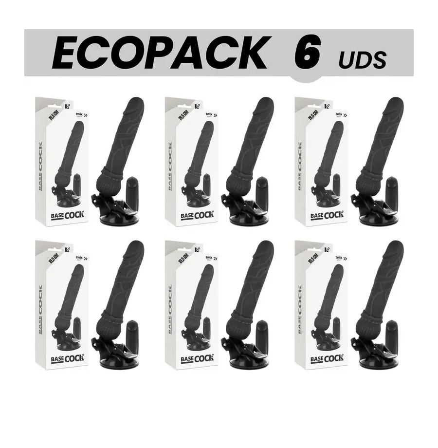 ECOPACK 6 UNITS - BASECOCK REALISTIC VIBRATOR REMOTE CONTROL BLACK 19.5 CM -O- 4 CM ECOPACK 6 UNITS - BASECOCK REALISTIC VIBRATOR REMOTE CONTROL BLACK 19.5 CM -O- 4 CM