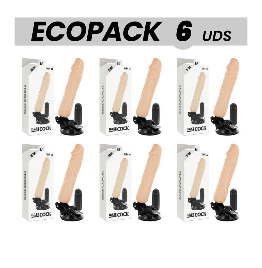 ECOPACK 6 UNIT - BASECOCK VIBRATORE TELECOMANDO NATURALE REALISTICO 20 CM -O- 4 CM ECOPACK 6 UNIT - BASECOCK VIBRATORE TELECOMANDO NATURALE REALISTICO 20 CM -O- 4 CM