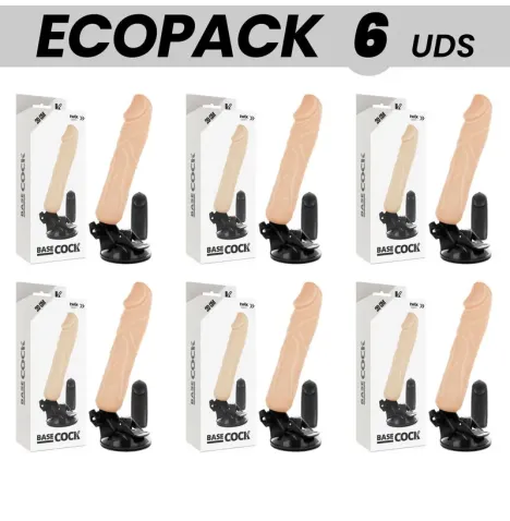 ECOPACK 6 UNIT - BASECOCK VIBRATORE TELECOMANDO NATURALE REALISTICO 20 CM -O- 4 CM