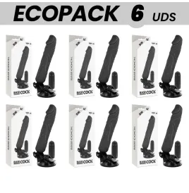 ECOPACK 6 UNITÉS - BASECOCK VIBRATEUR RÉALISTE TÉLÉCOMMANDE NOIR 20 CM -O- 4 CM