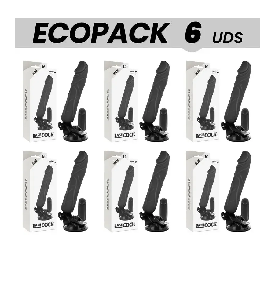 ECOPACK 6 UNITS - BASECOCK REALISTIC VIBRATOR REMOTE CONTROL BLACK 20 CM -O- 4 CM ECOPACK 6 UNITS - BASECOCK REALISTIC VIBRATOR REMOTE CONTROL BLACK 20 CM -O- 4 CM