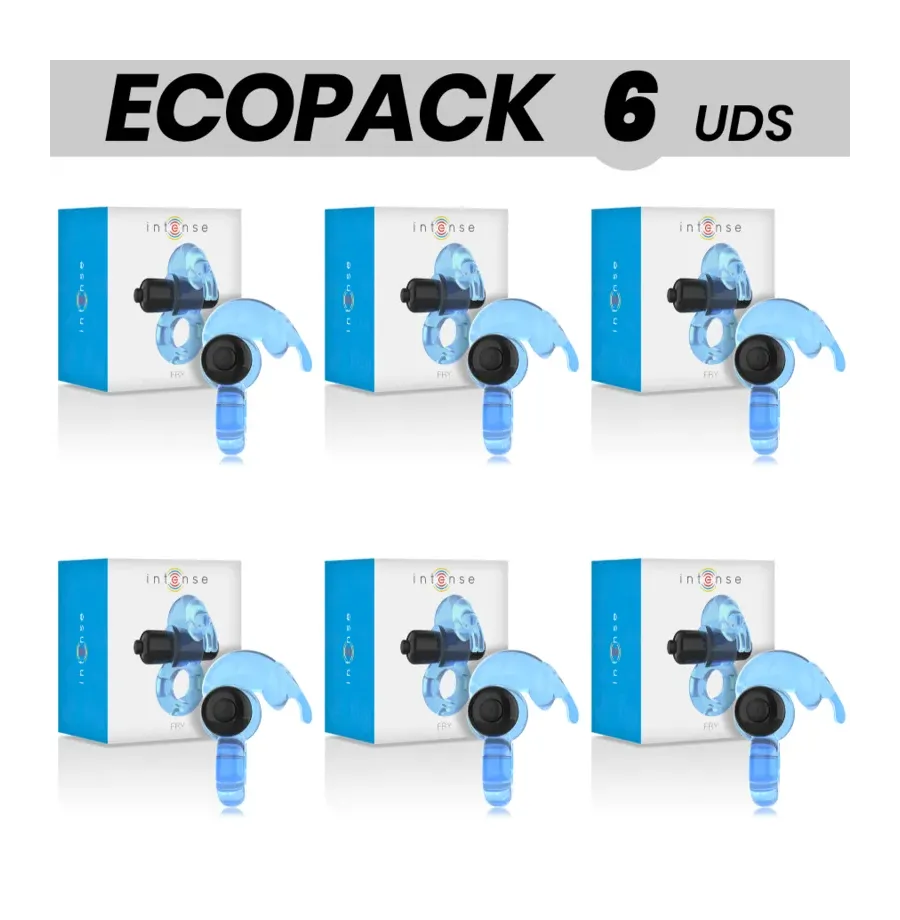 ECOPACK 6 UDS - INTENSE FRY ANILLO VIBRADOR AZUL