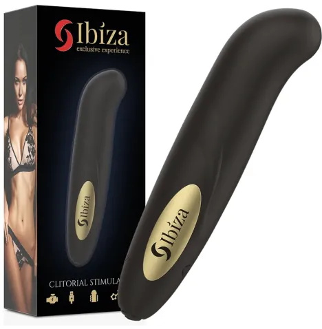 IBIZA - STIMOLATORE CLITORIDE CARICATORE USB 10 MODALIT VIBRAZIONE DORATO 13 X 2,9 CM