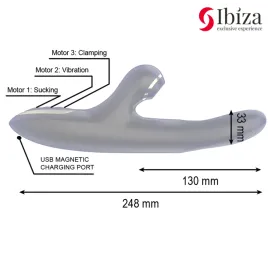 IBIZA - DOPPELVIBRATOR KLEMME SCHWARZ