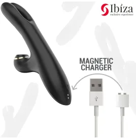 IBIZA - VIBRADOR HI-TECH RABITT SUCCIONADOR Y DOBLE DEAL NEGRO