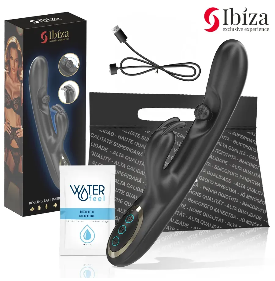 IBIZA - POWERFUL RABBIT VIBRATOR WITH MASSAGING ROLLING PEARL IBIZA - POWERFUL RABBIT VIBRATOR WITH MASSAGING ROLLING PEARL