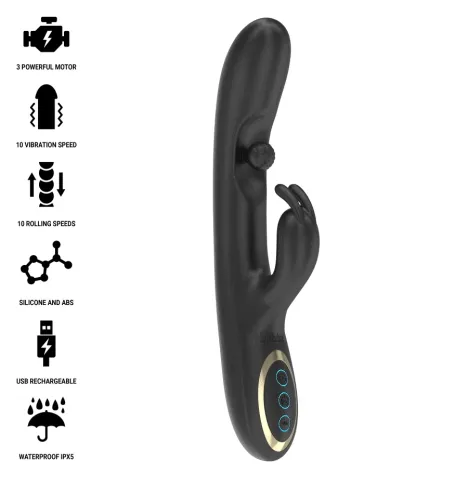 IBIZA - POWERFUL RABBIT VIBRATOR WITH MASSAGING ROLLING PEARL