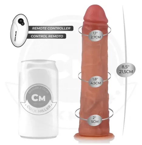 COCK MILLER - HYPER-REALISTIC DILDO WITH SUCTION CUP AND THRUSTING WITH REMOTE CONTROL 21.5 CM