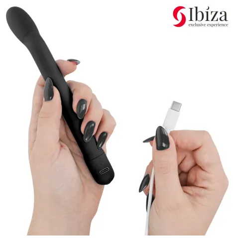 IBIZA - VIBRADOR DE PUNTO G CON VIBRACIÓN NEGRO
