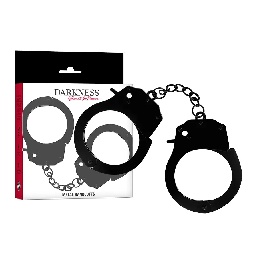 DARKNESS - METAL HANDCUFFS FOR BLACK HANDS DARKNESS - METAL HANDCUFFS FOR BLACK HANDS