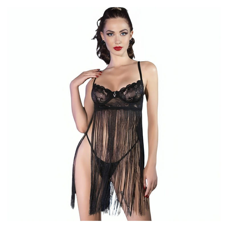 CHILIROSE - CR 4496 BABYDOLL NERO S-M