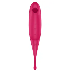 SATISFYER - TWIRLING PRO AIR PULSE STIMULATOR and VIBRATOR RED