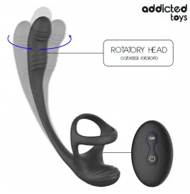 ADDICTED TOYS - PLUG ANALE CON VIBRAZIONE E OSCILLAZIONE A 360º E STIMOLATORE DEI TESTICOLI