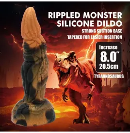POWER MONSTERS - TYRANNOSAURE BICOLORE FANTASY GODEMICHET EN SILICONE 20,5 CM Ø 5 CM