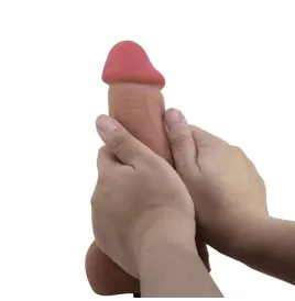 PRETTY LOVE - REALISTISCHER DILDO DER SLIDING SKIN-SERIE MIT SLIDING SKIN-SAUGNAPF BRAUN 23,4 CM