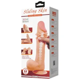 PRETTY LOVE - SLIDING SKIN SERIES REALISTIC DILDO WITH SLIDING SKIN SUCTION CUP 24 CM