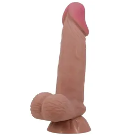 PRETTY LOVE - SLIDING SKIN SERIES REALISTIC DILDO WITH SLIDING BROWN SKIN SUCTION CUP 19.4 CM