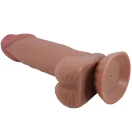 PRETTY LOVE - SLIDING SKIN SERIES REALISTISCHER DILDO MIT SCHIEBENDEM BRAUNEN HAUTSAUGNAPF 19,4 CM