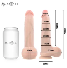 MR INTENSE - DILDO IN SILICONE DI BRUCE S CON TESTICOLI 17,8 CM -Ø- 4 CM