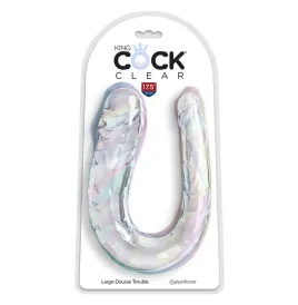 KING COCK - DOUBLE TROUBLE DOUBLE GODE 44 CM TRANSPARENT
