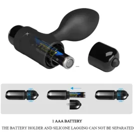 PRETTY LOVE - VIBRA BUTT 10 VIBRATIONS ANAL PLUG BLACK