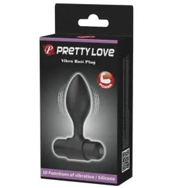 PRETTY LOVE - VIBRA BUTT 10 VIBRATIONS ANAL PLUG BLACK