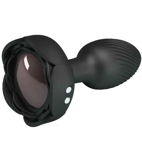 PRETTY LOVE - PLUG ANALE OLMAN CON LUCE LED NERO 8,8 CM