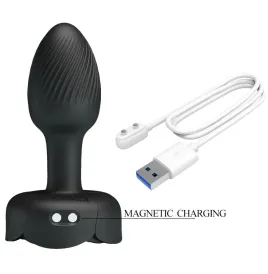 PRETTY LOVE - OLMAN ANAL PLUG MIT LED LICHT SCHWARZ 8,8 CM