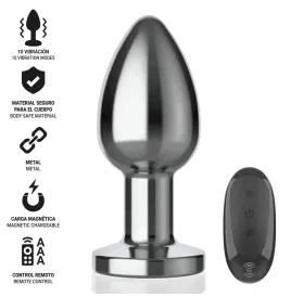 INTENSE - PLUG ANAL 10 VIBRATIONS MÉTAL AVEC TÉLÉCOMMANDE L