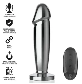 INTENSE - ANAL PLUG 10 VIBRATIONS METAL DILDO WITH REMOTE CONTROL S